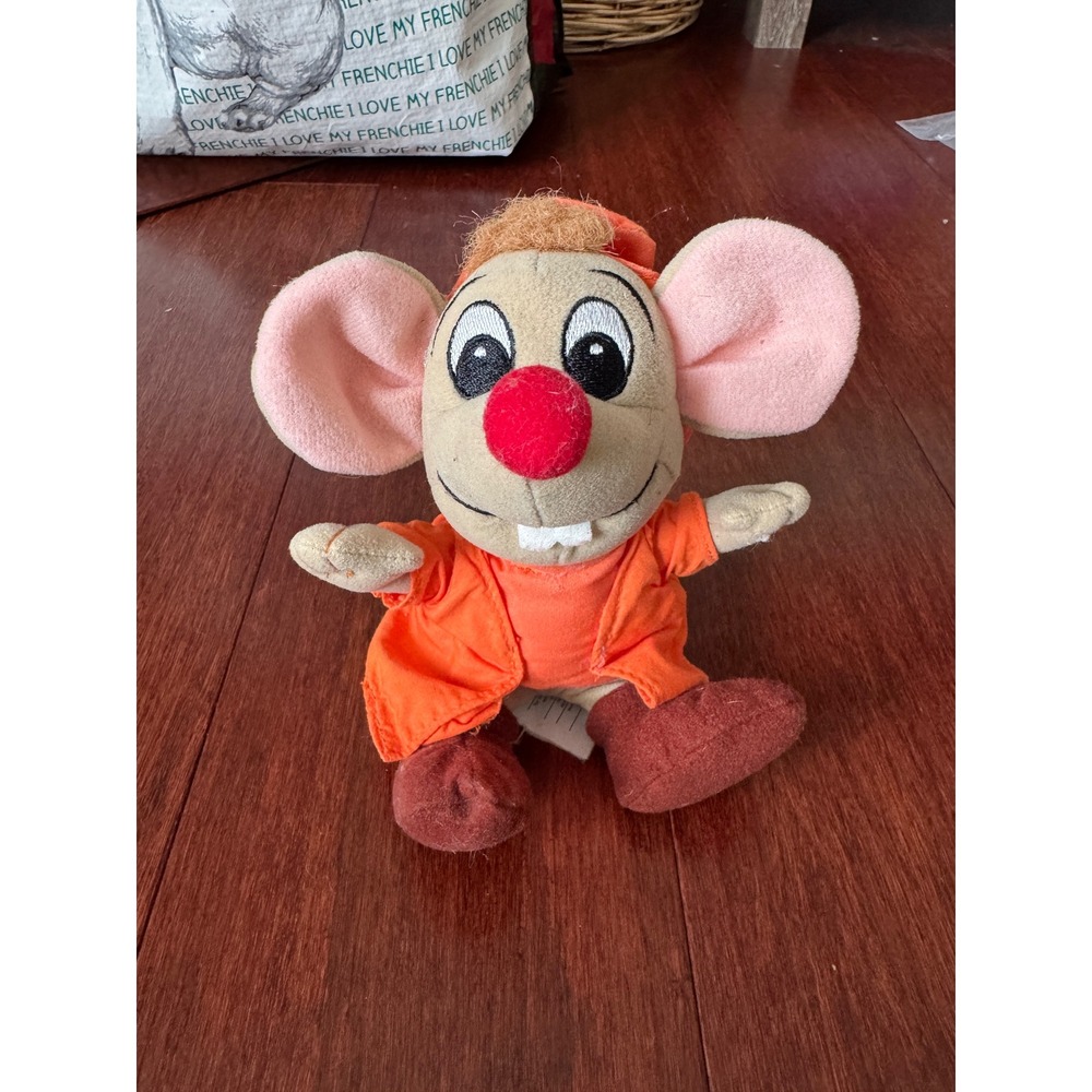 Vintage‎ Walt Disney Cinderella Gus Gus Mouse Plush Orange Shirt 7.5 Inch Toy